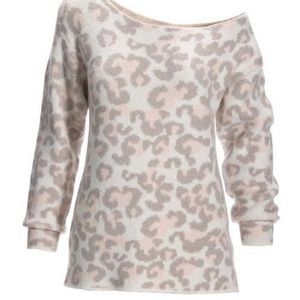 NWT - Brand New - Boston Proper Lurex Animal Jacquard Slouchy Sweater